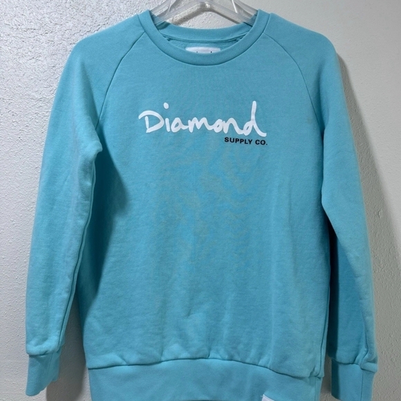 Diamond Supply Co. Sweaters - Diamond Supply Co. Women's Aqua Crew Neck Sweater